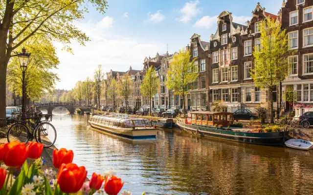 Canal houses in Amsterdam, Netherlands