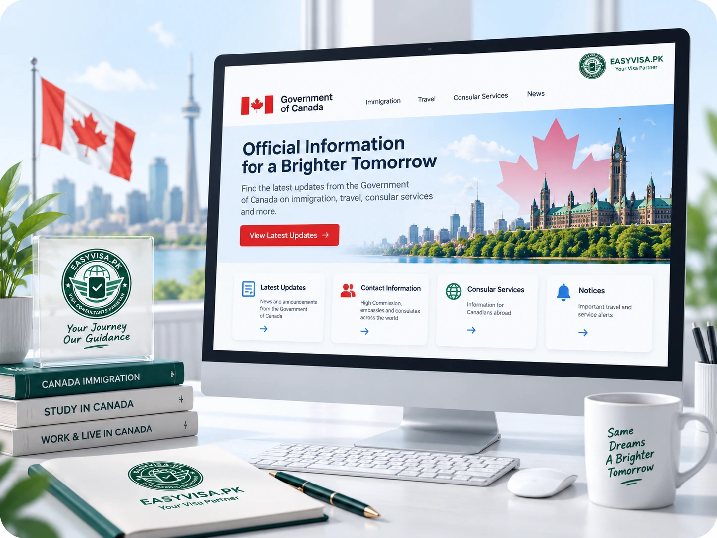 Government of Canada official website preview on laptop