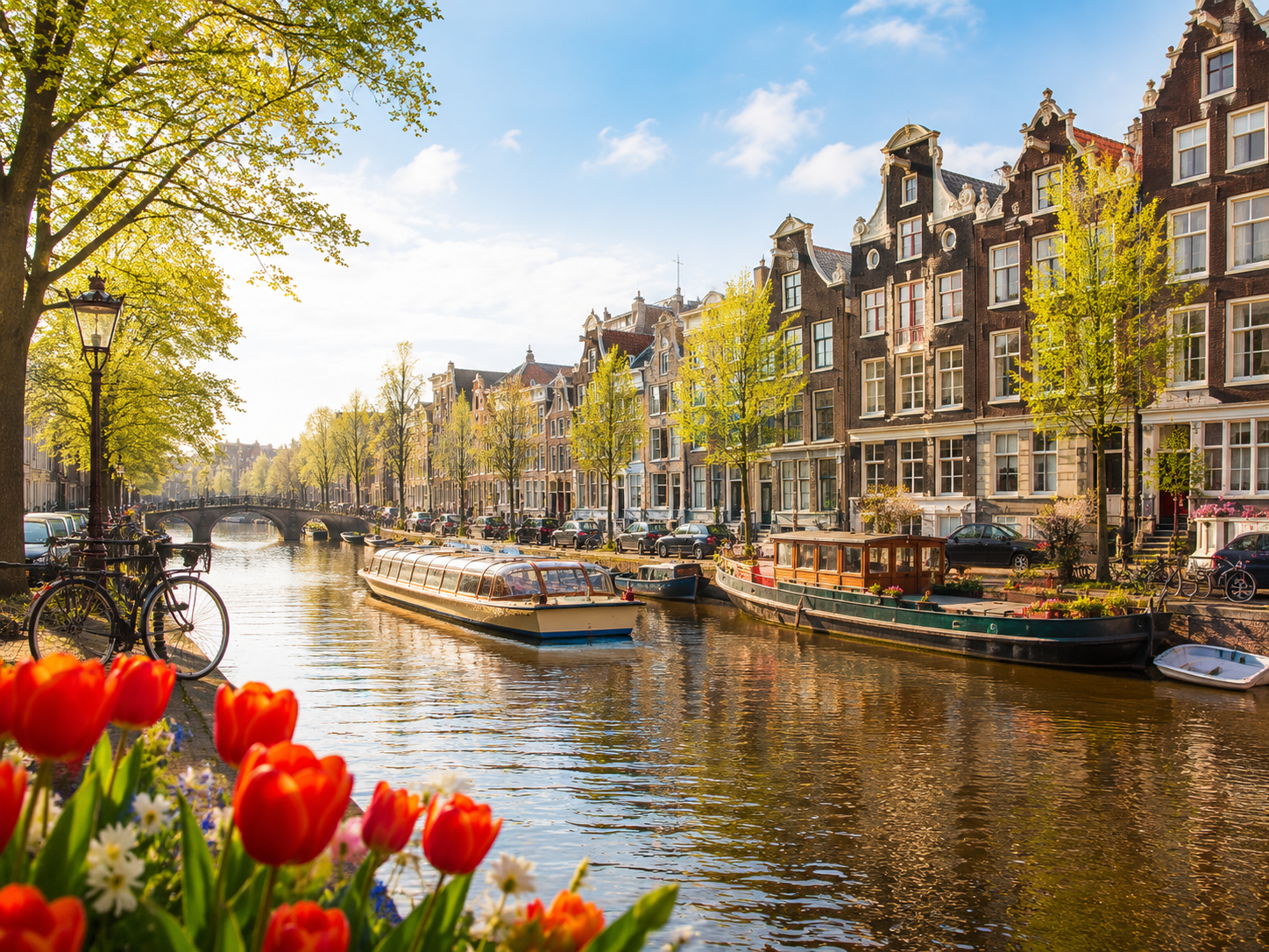 Canal houses in Amsterdam, Netherlands