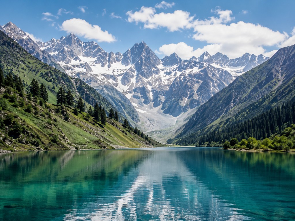 Alpine lake and mountains near Skardu