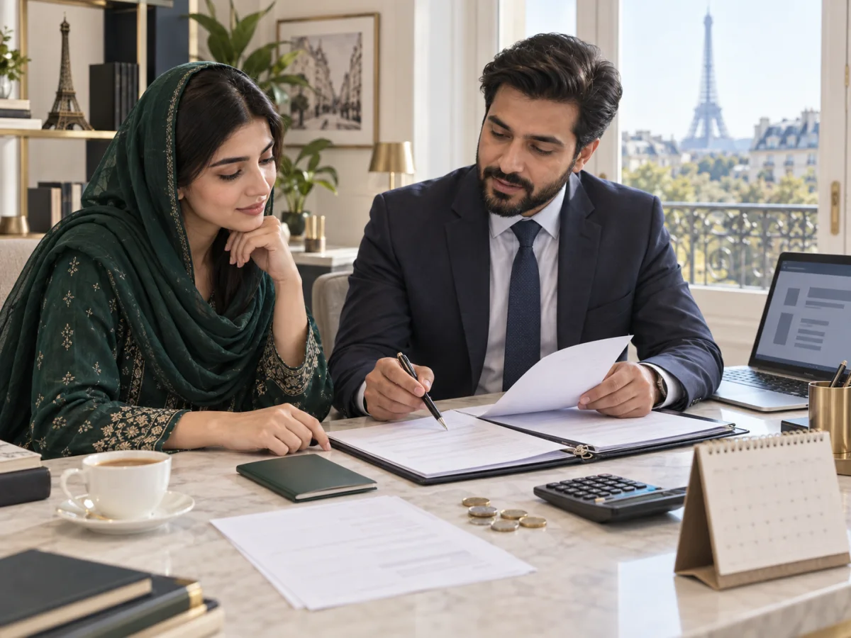 Pakistani applicant reviewing France visa fees and documents