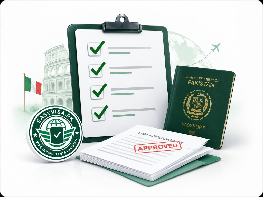 Italy visa tracking document checklist for Pakistani applicants