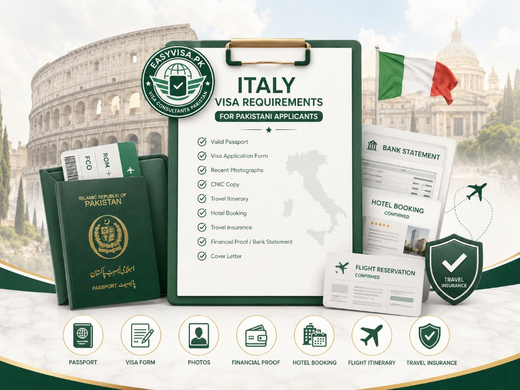 Italy visa requirements checklist for Pakistani applicants