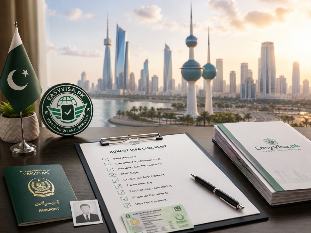 Kuwait visa checklist for Pakistani applicants with passport and supporting documents