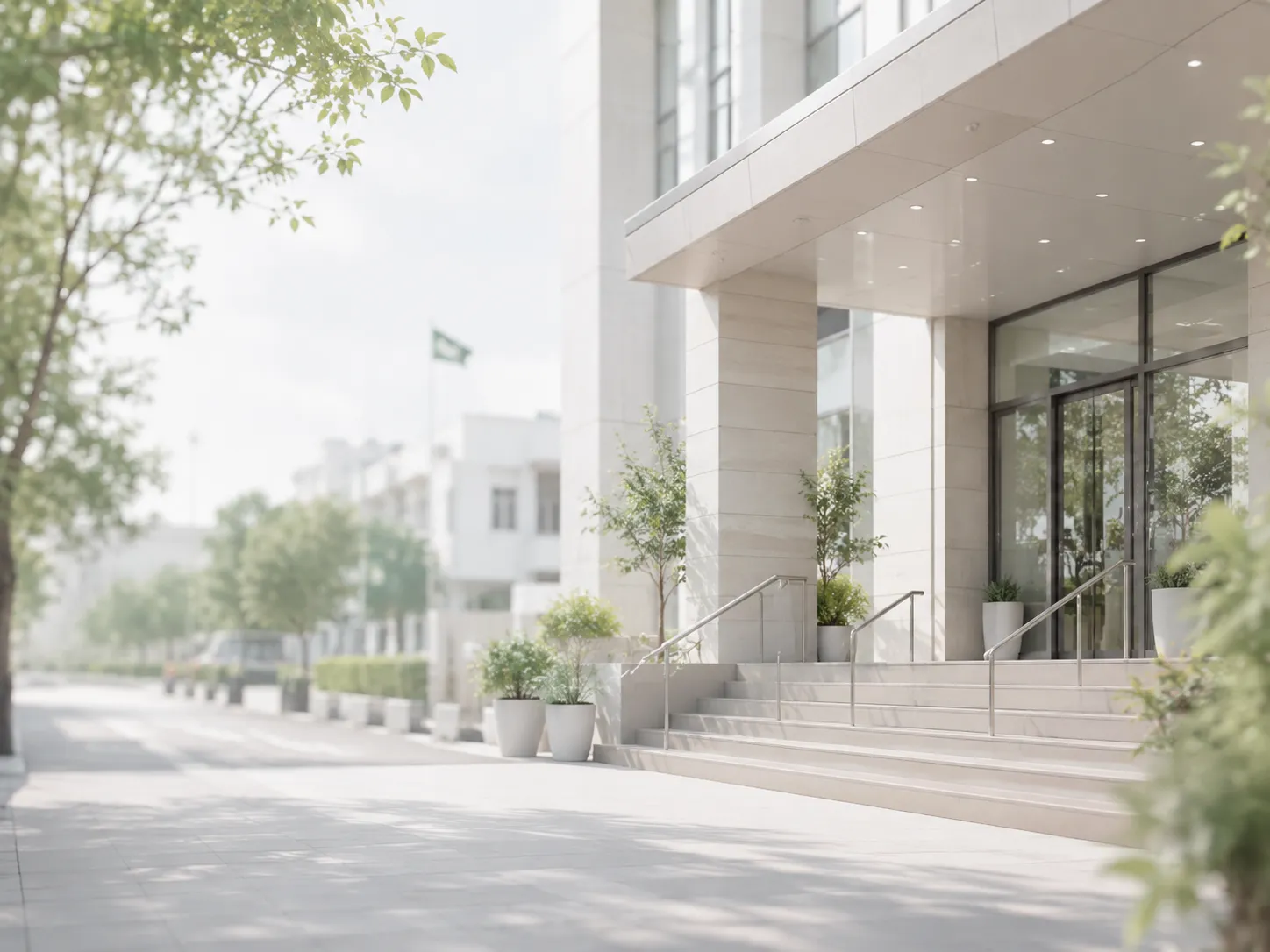 Visa application centre entrance for appointment attendance