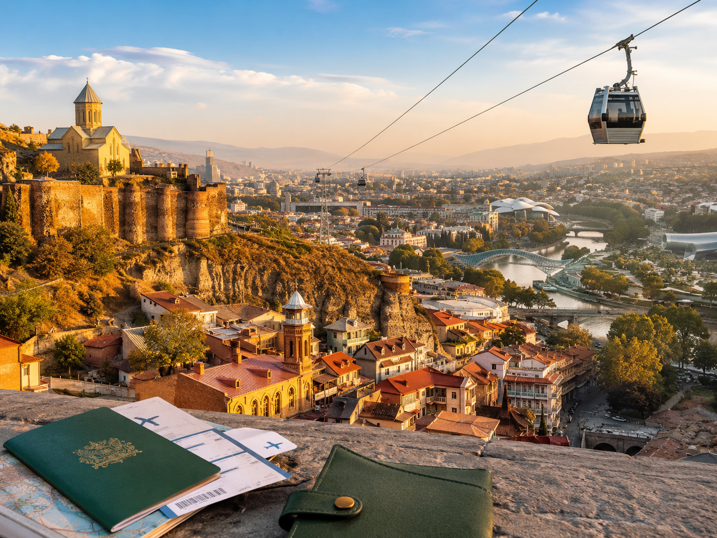 Tbilisi cityscape for a Georgia stop on a world tour visa route