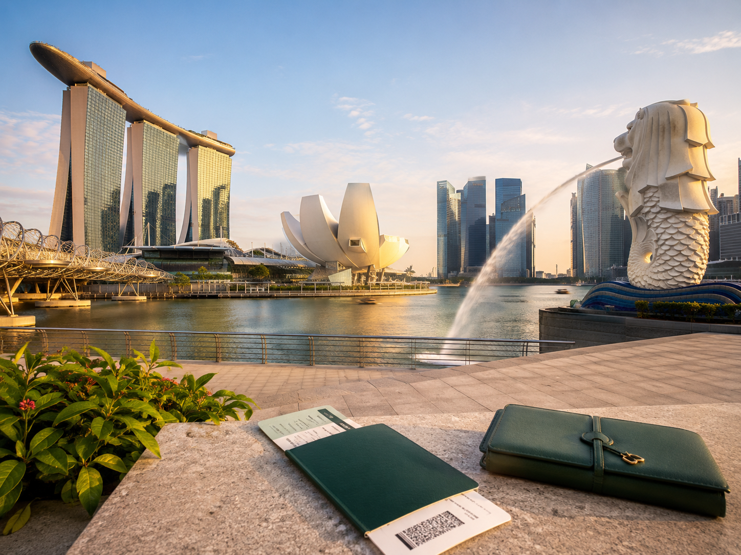 Marina Bay Sands Singapore skyline for a world tour visa itinerary