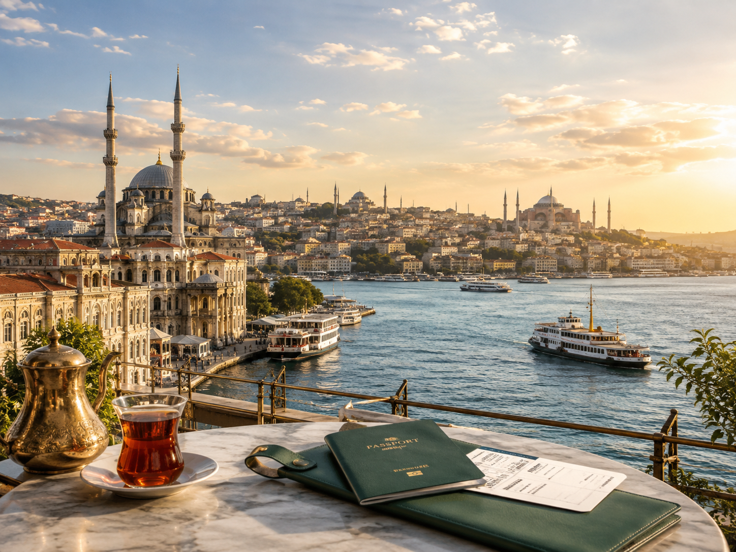Istanbul Bosphorus view for a Turkey stop on a world tour visa route